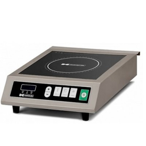 індукційна плита hurakan 3500 вт одноконфорочна, нержавіюча сталь, настільна, механічне управління, 330х420х110 мм, для ресторану