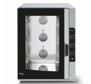 Піч конвекційна ел. Apach AP10QM 12 рівнів GN1/1, нерж. сталь, 30–260°C, 15,8 кВт 380В, 937×890×1211 мм, 4 дека, для пекарень