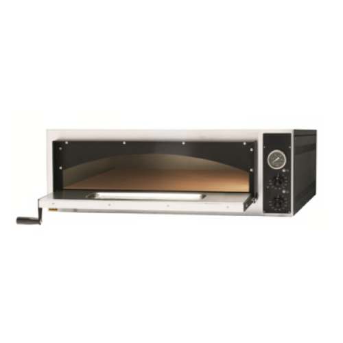 Піч для піци APACH AMM4X, ел. на 4 піци Ø35 см, камера 700×700×140 мм, зовн 930×840×335 мм, шамот 14 мм, 400 В, 4.8 кВт, для кафе