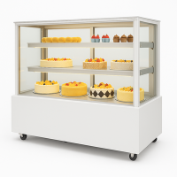 Холодильна вітрина Hurakan HKN-LPD150S, 150 л, 900×670×1200 мм, біла, мармурове облицювання 1,5 см, загартоване скло, LED, R290, для магазину/кафе