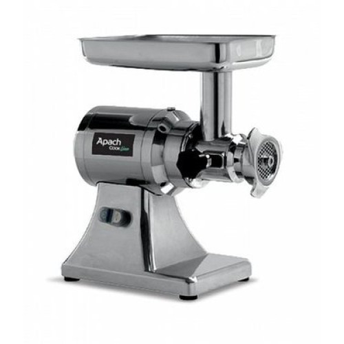 М'ясорубка APACH ATS 22 1Ф, промислова 300 кг/год, 1,1 кВт, 220 В, реверс двигуна, решітка сталева 6 мм, габарити 240×440×510 мм