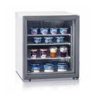 Барна морозильна шафа HURAKAN HKN-UF100G 88 л -15…-22°C скляні двері ел.термостат підсвітка алюм.камера білий 595×520×695 мм для барів