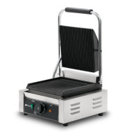 Контактний гриль Hurakan HKN-PE22R, рифлені емальовані чавунні пластини 215×215 мм, корпус із нержавіючої сталі, 1.8 кВт, 50–300 °C