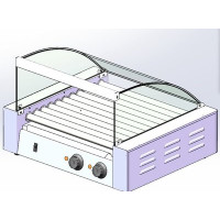 Защитный экран для роликового гриля Hurakan HKN-GW11M на 11 роликов, стекло, металлическая рамка, крепеж, в разобранном виде