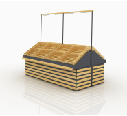 Гондола овочева Modern Expo Тип3 2370х2554х1707 мм, острівна, метал і дерево, порошкове фарбування, для магазинів та супермаркетів