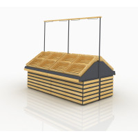 Гондола овочева Modern Expo Тип3 2370х2554х1707 мм, острівна, метал і дерево, порошкове фарбування, для магазинів та супермаркетів