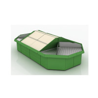 Овочевий острів Modern Expo 3560х1620х1170 мм, металевий, зелений, для супермаркетів і магазинів, порошкове фарбування, Україна