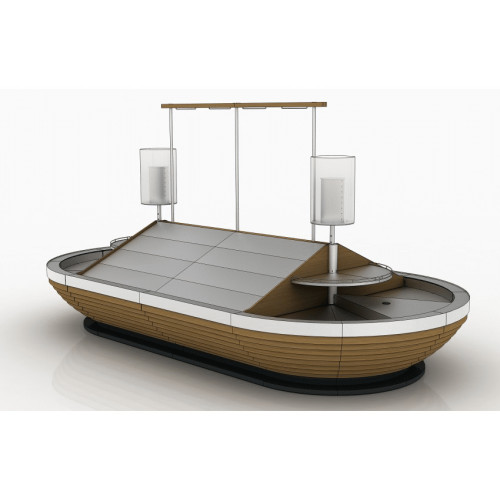 Овочевий острів Modern Expo на 18 ящиків, 5000х2500х1170 мм, метал і дерево, порошкове фарбування, для магазинів і супермаркетів