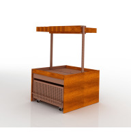 Гондола овочева Modern Expo з виїзними кошиками, 2280х1400х1500 мм, метал/ДСП, острівна, 6 кольорів, для магазинів та супермаркетів