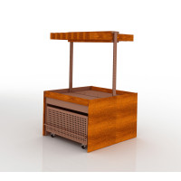 Гондола овочева Modern Expo з виїзними кошиками, 2280х1400х1500 мм, метал/ДСП, острівна, 6 кольорів, для магазинів та супермаркетів