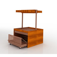 Гондола овочева Modern Expo з виїзними кошиками, 2280х1400х1500 мм, метал/ДСП, острівна, 6 кольорів, для магазинів та супермаркетів