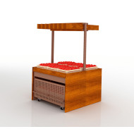 Гондола овочева Modern Expo з виїзними кошиками, 2280х1400х1500 мм, метал/ДСП, острівна, 6 кольорів, для магазинів та супермаркетів