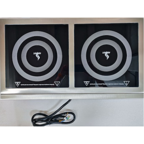 Плита індукційна подвійна AIRHOT IP7000 D, 3.5+3.5 кВт, 220 В, гарантія 12 міс, Китай, вага 12 кг, розміри 685×400×105 мм