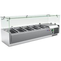 Вітрина настільна холодильна COOLEQ VRX 1200/330, 1200×330×240 мм, 32,6 л, +2…+8 °C, 5×GN1/4, статичне охолодження, R600a, 12 міс гарантії