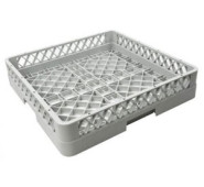 Корзина для стаканів SILANOS 500×500×100 мм, касета для фронтальних і купольних посудомийних машин, ударостійкий пропілен, сірий
