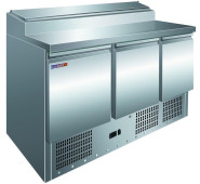 Стіл холодильний для піци COOLEQ PS300, 3 двері, 400 л, +2…+8 °C, 8×GN 1/6, R290, 1365×700×1010 мм, Китай, для піцерій