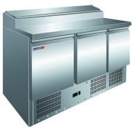 Стіл холодильний для піци COOLEQ PS300, 3 двері, 400 л, +2…+8 °C, 8×GN 1/6, R290, 1365×700×1010 мм, Китай, для піцерій