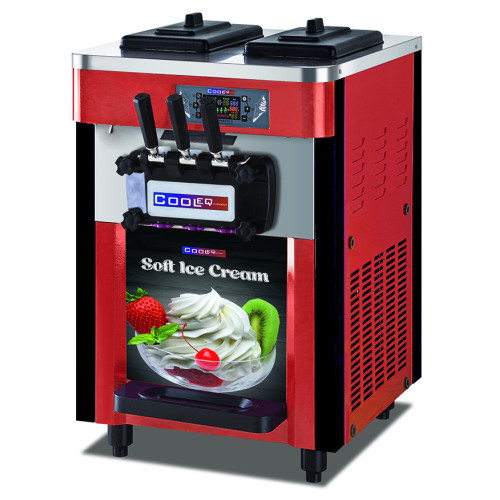 Фризер мягкого мороженого COOLEQ IFE-3, 2 бункера 3,5+3,5 л, 3 рожка, 20 кг/год, 750×540×850 мм, для кафе и ресторанов