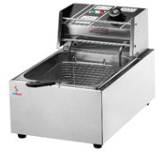 AIRHOT фритюрниця EEF6 економ, 6 л, 1 ванна, кошик GN1/2×150 мм, +60–200°C, 2.5 кВт, 220 В, 2 термостати, 12 міс., Китай, 285×450×310 мм