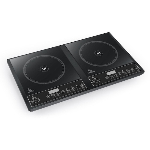 Плита індукційна подвійна Airhot IP3500 D SLIM, 1.8+1.7 кВт, 220 В, +60–+240 °C, таймер 3 год, 580×355×68 мм, гарантія 12 міс, Китай