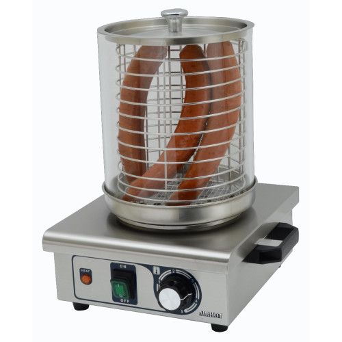 Апарат для хот-дога AIRHOT HDS-00, 220 В, 0.45 кВт, +30–+110 °C, колба 240 мм, 320×300×395 мм, 5.3/6.5 кг, Китай, 12 міс гарантії, для кафе