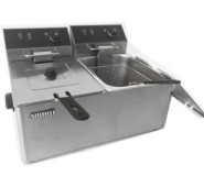 Фритюрница Airhot EF4+4, 2 ванны 4+4 л, 220 В, 4 кВт, +60–200 °C, корзина 212×140×125 мм, ванна 270×185×175 мм, гарантия 12 мес, Китай