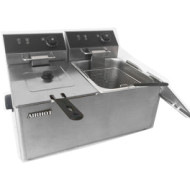 Фритюрница AIRHOT EF6+6, 2 ванны 6+6 л, 5 кВт/220 В, +60–200 °C, корзина 185×240×105 мм, 600×410×295 мм, гарантия 12 мес, Китай
