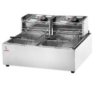 Фритюрниця AIRHOT EEF8+8 економ, 2 ванни 8+8 л, 5.6 кВт 220В, +60–+200°С, гарантія 12 міс, Китай, габарити 570×450×360 мм для кафе й ресторанів