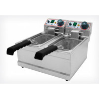 Фритюрница Beckers FB 4+4 LT, электрическая 2 корзины (4+4 л), 2+2 кВт, корзина 220х130х100 мм, габариты 390х430х275 мм, Италия, гарантия 12 мес
