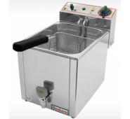 Фритюрница BECKERS FR 8 LT, 8 л, 3 кВт, 220 В, 1 корзина 250×215×105 мм, +50–190°C, Италия, 265×450×360 мм, 12 мес, для кафе и ресторанов