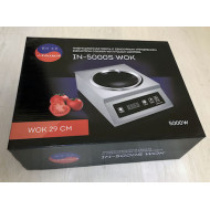 INDOKOR IN5000S WOK индукционная плита 5 кВт 220В сенсорное управление Ø300/70 мм конфорка, Корея, 398×515×183 мм, гарантия 12 мес