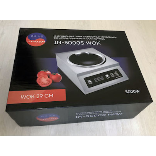 INDOKOR IN5000S WOK индукционная плита 5 кВт 220В сенсорное управление Ø300/70 мм конфорка, Корея, 398×515×183 мм, гарантия 12 мес