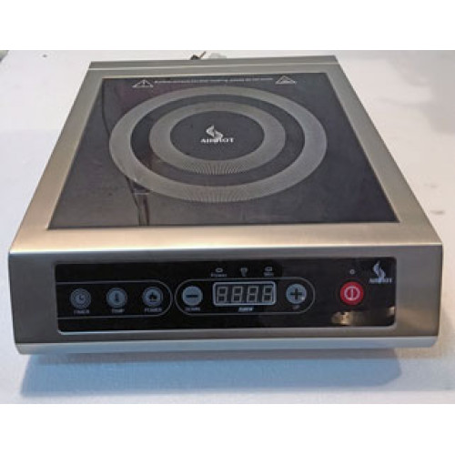 Индукционная плита AIRHOT IP3500 T, 3.5 кВт 220 В, макс. нагрузка 25 кг, +60…+240 °C, таймер 24 ч, 2 вентилятора, гарантия 12 мес, Китай, 5 кг, 355×400×105 мм