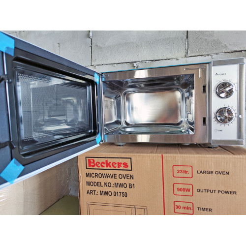 Микроволновая печь Beckers MWO B1, 23 л, 900 Вт, диаметр тарелки 270 мм, камера 315×320×200 мм, Италия, гарантия 12 мес