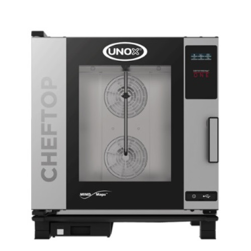 Пароконвектомат UNOX XEVC-0711-E1RM, 7 рівнів GN1/1, сенсор ONE, 11,7 кВт, підкл. вода/канал., нерж. сталь, 750×783×843 мм, Італія, 12міс