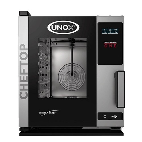 Пароконвектомат UNOX XECC-0523-E1RM, нерж. сталь, 5 рівнів GN2/3, сенсор ONE, 5,2 кВт 220/380В, 535×662×649 мм, Італія, гарантія 12 міс
