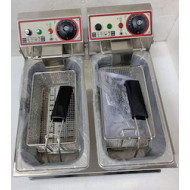 Фритюрниця Beckers FB 6+6 л, 2 кошики (220×200×100 мм), 3+3 кВт, 220 В, 590×430×290 мм, Італія, +50–+190 °C, гарантія 12 міс