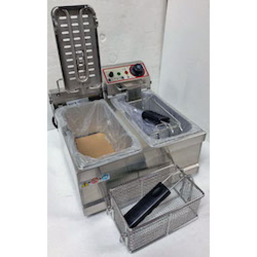 Фритюрниця Beckers FB 6+6 л, 2 кошики (220×200×100 мм), 3+3 кВт, 220 В, 590×430×290 мм, Італія, +50–+190 °C, гарантія 12 міс