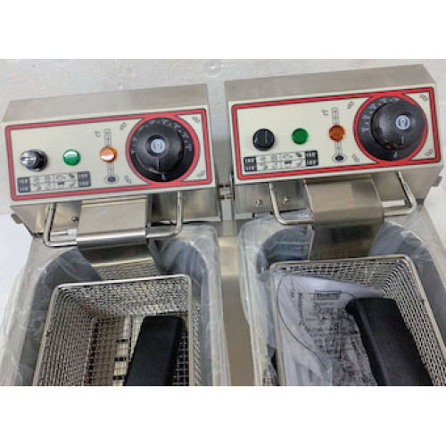 Фритюрниця Beckers FB 6+6 л, 2 кошики (220×200×100 мм), 3+3 кВт, 220 В, 590×430×290 мм, Італія, +50–+190 °C, гарантія 12 міс