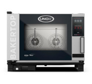 Пароконвекційна піч UNOX XEBC-04EU-E1RM, 4 рівні 600х400 мм, сенсорне керування, 7.4 кВт, Італія, для пекарні та ресторану