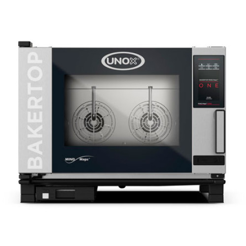 Пароконвекційна піч UNOX XEBC-04EU-E1RM, 4 рівні 600х400 мм, сенсорне керування, 7.4 кВт, Італія, для пекарні та ресторану