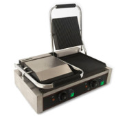 Airhot контактний гриль DCG подвійний рифлений 3.6 кВт 220 В +50…+300 °C робочі 496×277/215×215 мм 600×400×220 мм КНР 12 міс гарантії