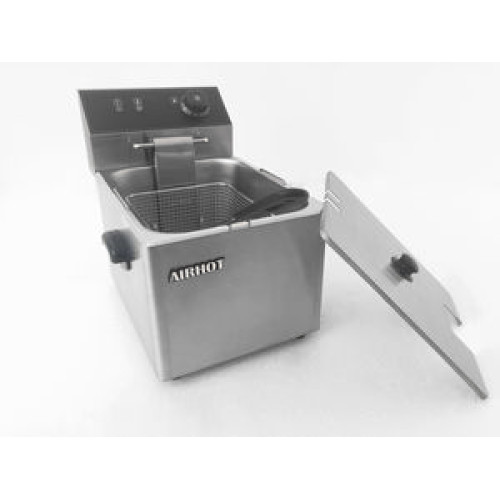 Фритюрниця Airhot EF8, 8 л, 3,25 кВт, +60…+200 °C, 1 ванна, корзина 185×240×140 мм, гарантія 12 міс, Китай, 324×410×345 мм, 6 кг
