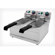 Фритюрниця Beckers FB 6+6 л, 2 кошики (220×200×100 мм), 3+3 кВт, 220 В, 590×430×290 мм, Італія, +50–+190 °C, гарантія 12 міс