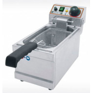 Фритюрниця BECKERS FB 4 LT, 4 л, 2 кВт, 220 В, Італія, 1 кошик 220×130×100 мм, темп. +50–+190 °C, гарантія 12 міс, 195×430×275 мм