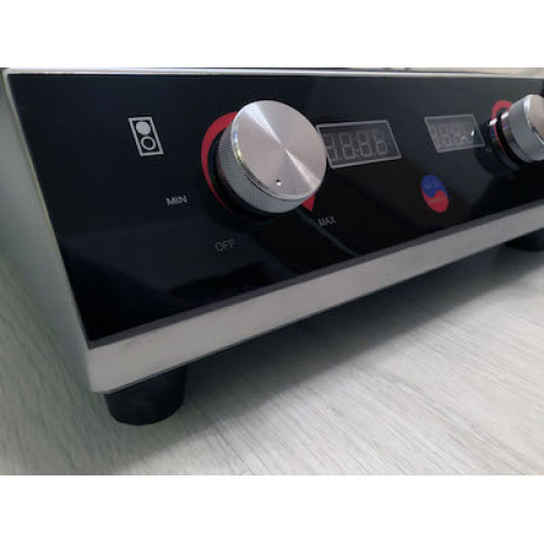 INDOKOR IN7000 D індукційна плита подвійна, 2 конфорки 3,5+3,5 кВт, керамічна поверхня, сенс.-мех. керування, 390х713х123 мм, 220 В, Корея