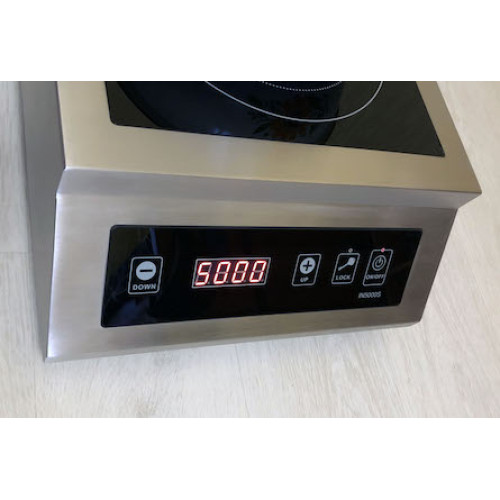 Плита індукційна INDOKOR IN5000S, 5 кВт, 220 В, конфорка 325×325 мм, сенсорне керування, 12 міс., Корея, габарити 398×515×168 мм, 7,9 кг