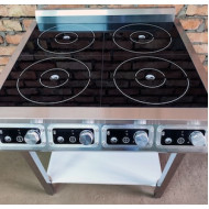 INDOKOR IN3500-4pro індукційна плита 700 серії, 4 конфорки по 3,5 кВт, 380В, сенсорно-механічне керування, 792×740×911 мм, на підставці Корея