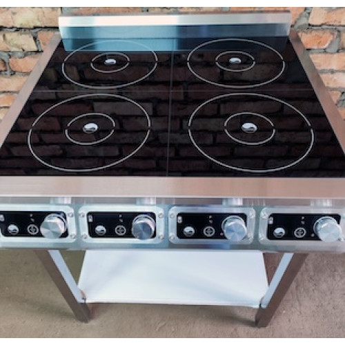 INDOKOR IN3500-4pro індукційна плита 700 серії, 4 конфорки по 3,5 кВт, 380В, сенсорно-механічне керування, 792×740×911 мм, на підставці Корея