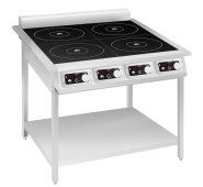 INDOKOR IN3500-4pro індукційна плита 700 серії, 4 конфорки по 3,5 кВт, 380В, сенсорно-механічне керування, 792×740×911 мм, на підставці Корея